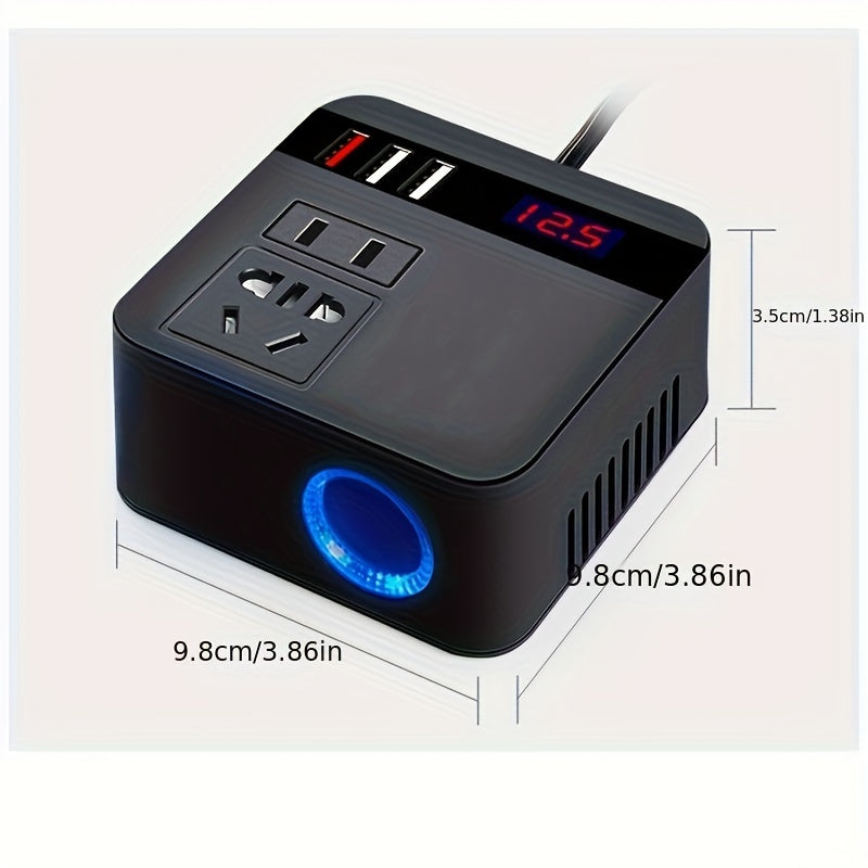 Kxiy 200W Car Inverter with LED Display & 4 USB 1 PD Ports - Cyprus