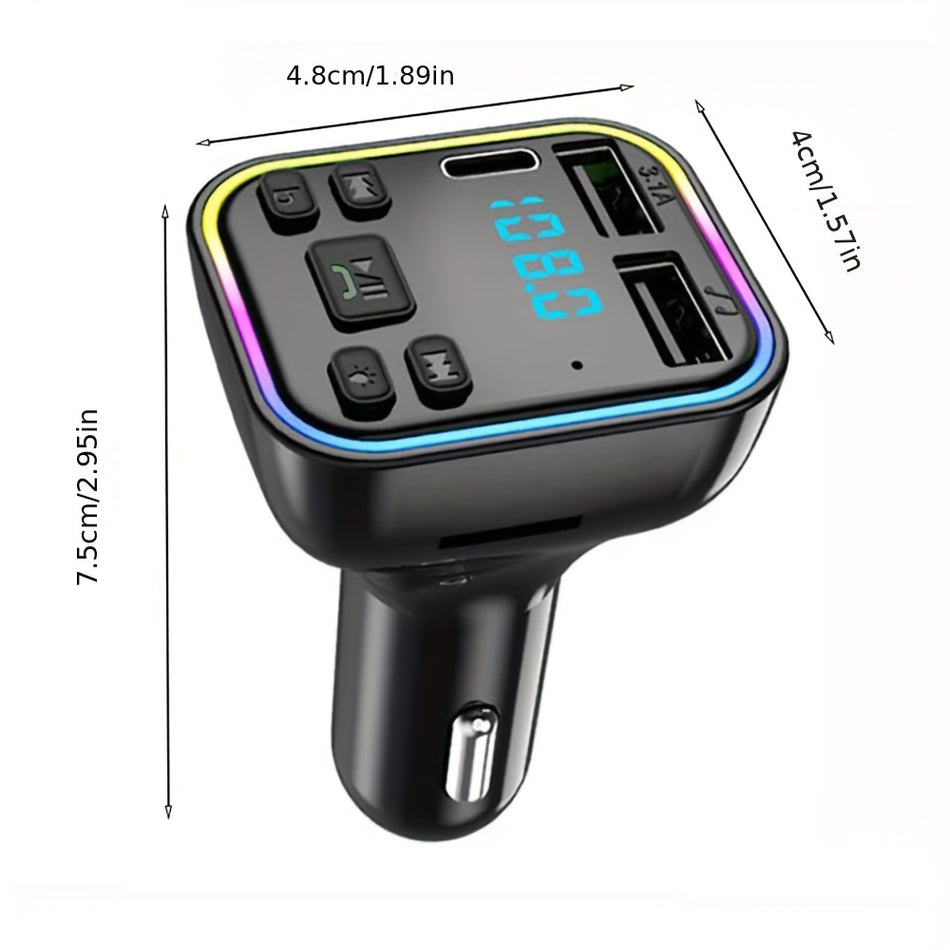 SIMR Car MP3 Player جهاز إرسال FM لاسلكي مع USB C شحن سريع - قبرص