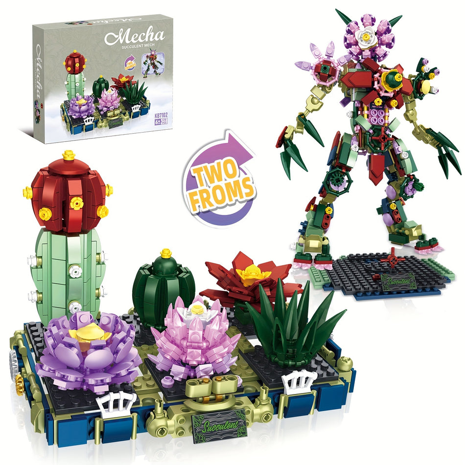 Succulent Mecha Transformer Building Block Set - Cyprus