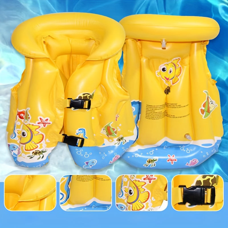 Kids' Inflatable Swim Vest with Adjustable Safety Straps - Perfect for Young Swimmers - Cyprus