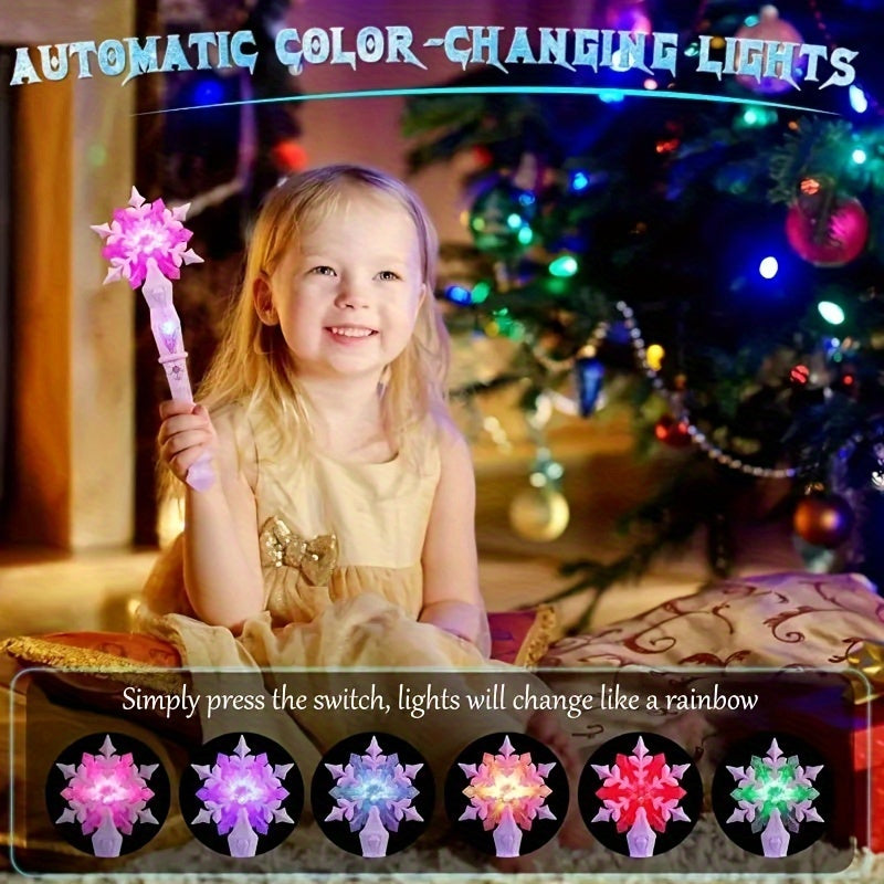 Festive Magic Wand: Glowing Snowflake, Sound & Motion Sensitivity - Perfect for Girls' Parties - Ages 3-14 - Cyprus