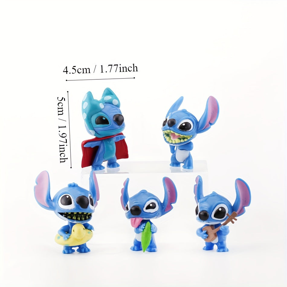 Stitch Anime Figurines 10Pcs - Handcrafted PVC Models, Novelty Toy Car Ornaments - Cyprus