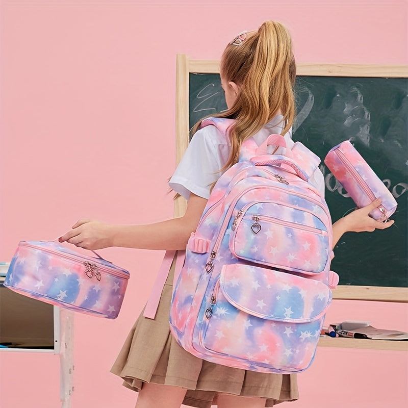 Cute Nylon School Backpack Set - Cyprus