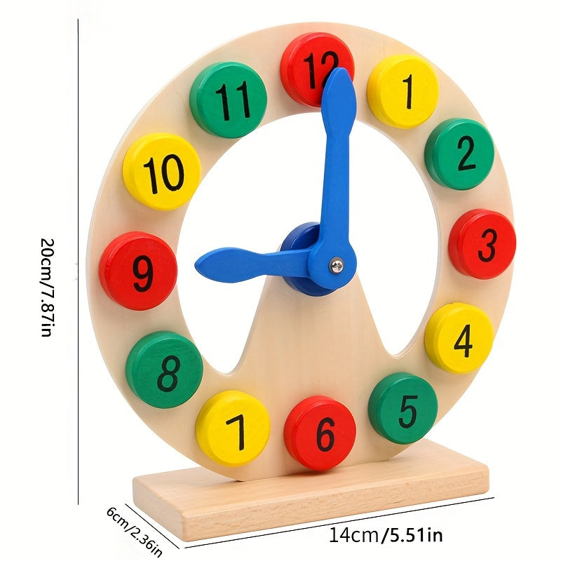 Children's Wooden Teaching Clock – Time Cognition Matching Board