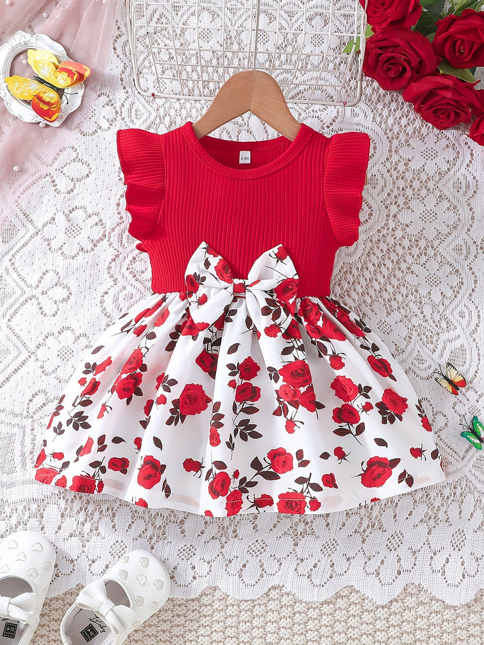 Cute Bowknot Floral Dress for Baby Girls - Cyprus