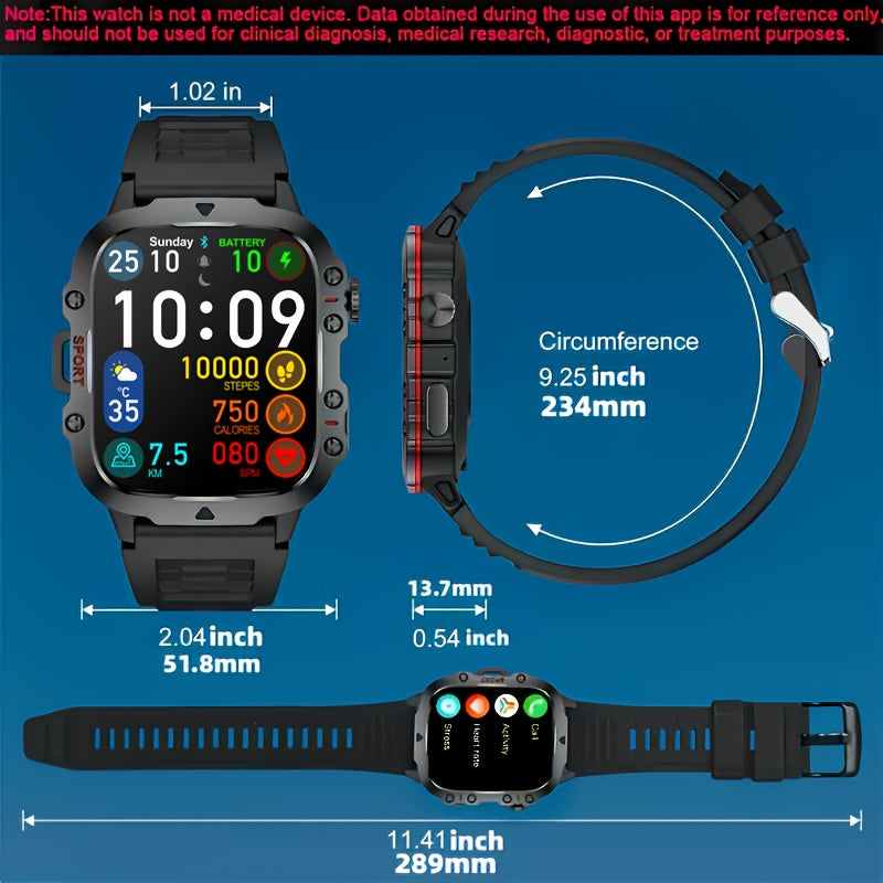 DAORKOW Sports Smartwatch Men 100+ Modes Wireless Call IP68 Waterproof Outdoor Fitness - Cyprus