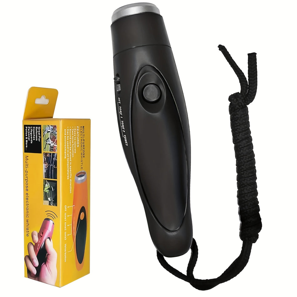 Loud Three Tone Handheld Electronic Whistle with Lanyard - Cyprus