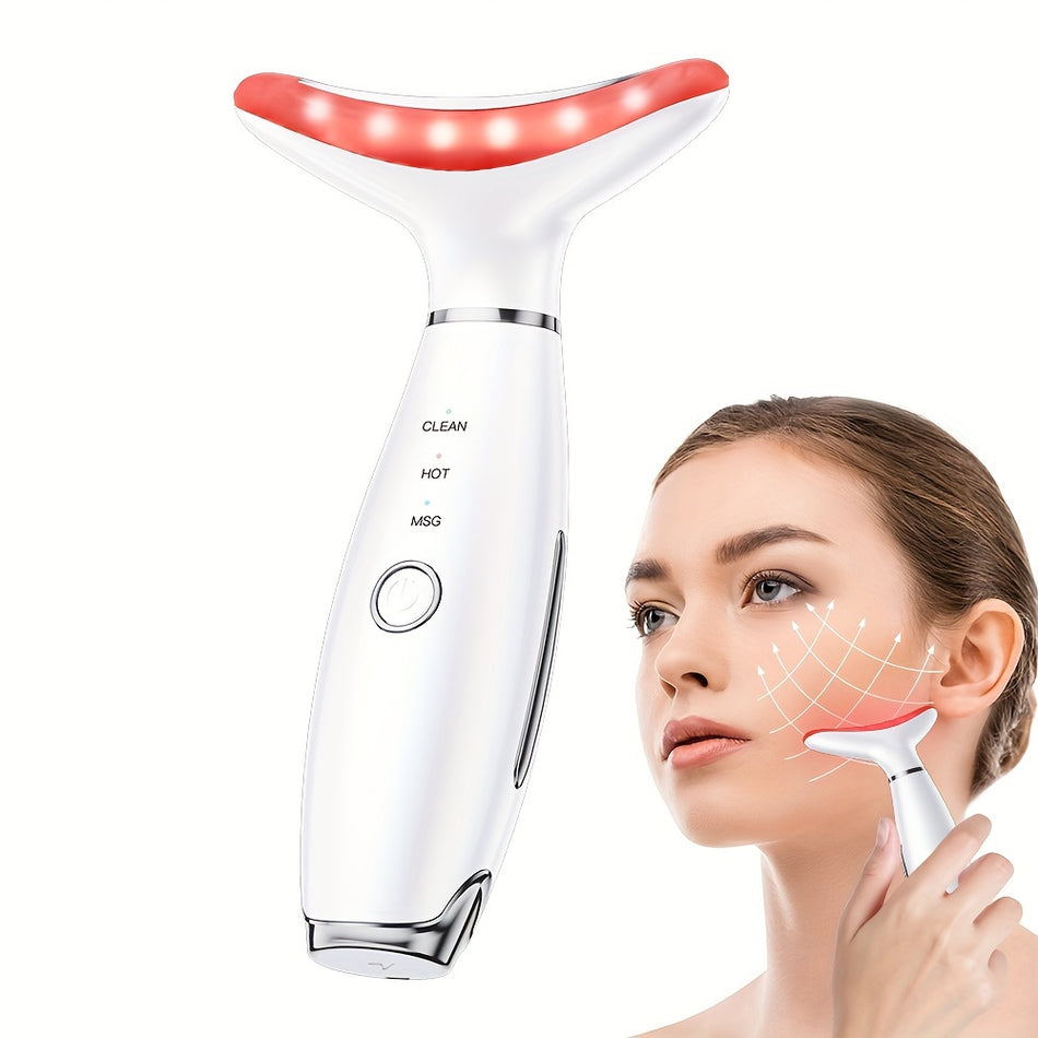 Rechargeable Facial & Neck Beauty Device with Hot Compress - Head, Neck, Face Massage - Cyprus