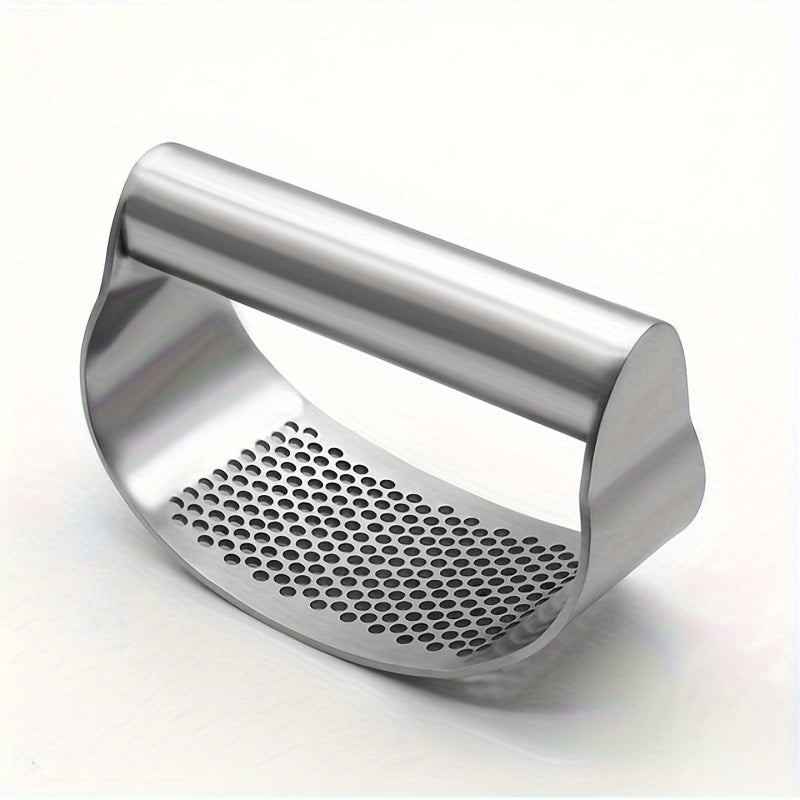 Stainless Steel Garlic Press - Manual Rocker Garlic Chopper & Mincer - Durable Metal Masher - Easy to Clean Cutter - Cyprus