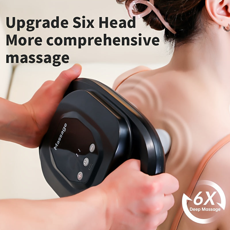 Six Head Massage Gun - LED -Bildschirm, wiederaufladbar - Geschenke für Frauen Familie - Zypern