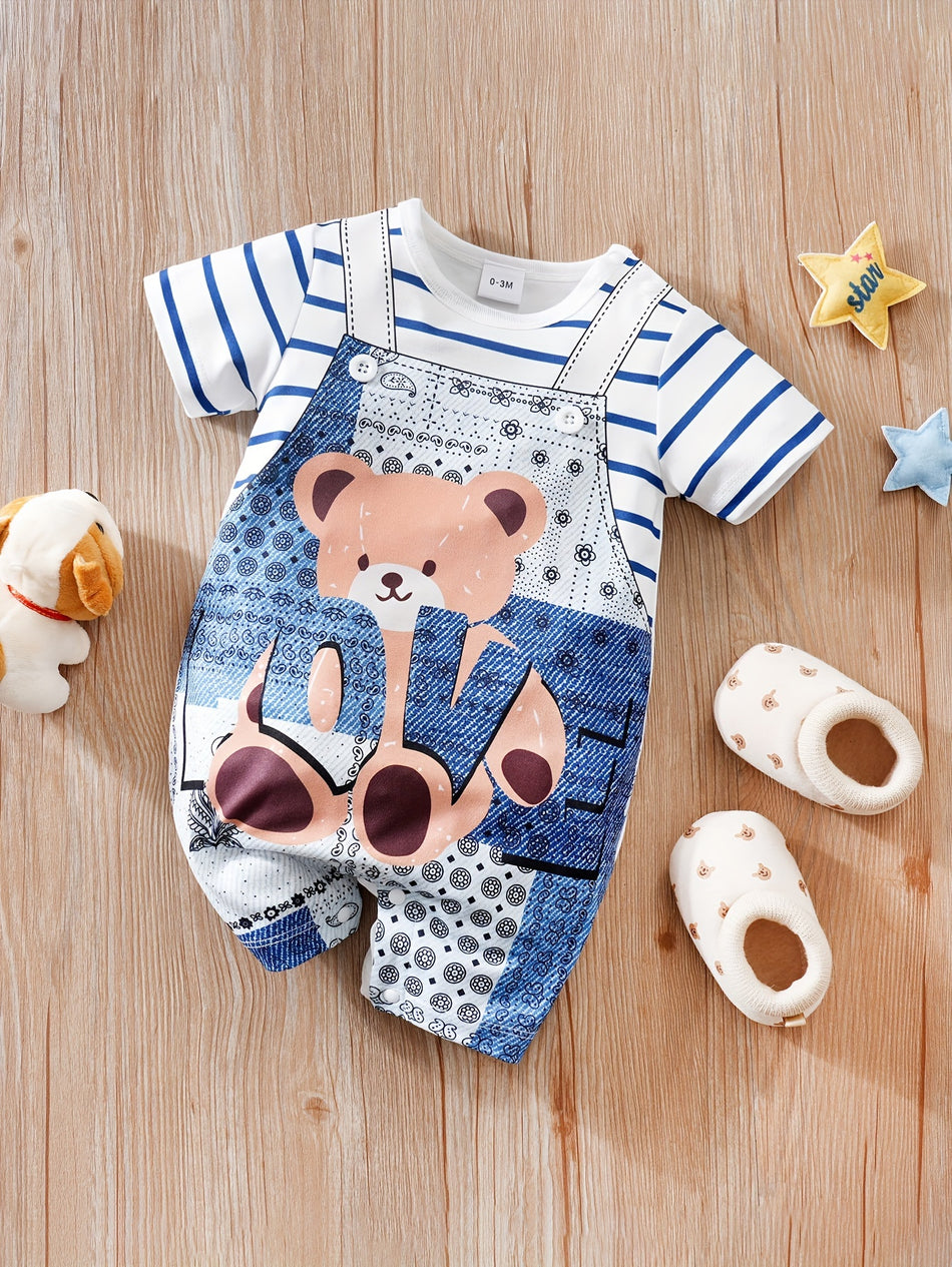 Cartoon Bear Summer Romper - Cyprus