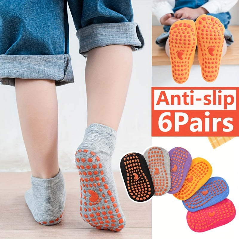 6 Paar Nicht-Schlupf-Socken des Baby-Mädchen