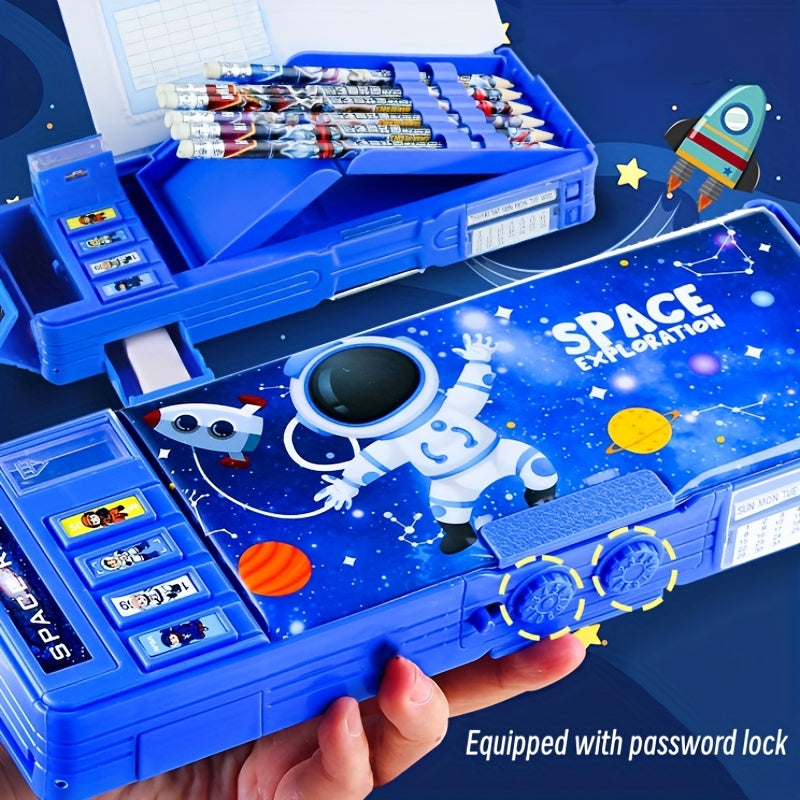 Secure Multifunctional Button Deformation Pencil Case - Cyprus