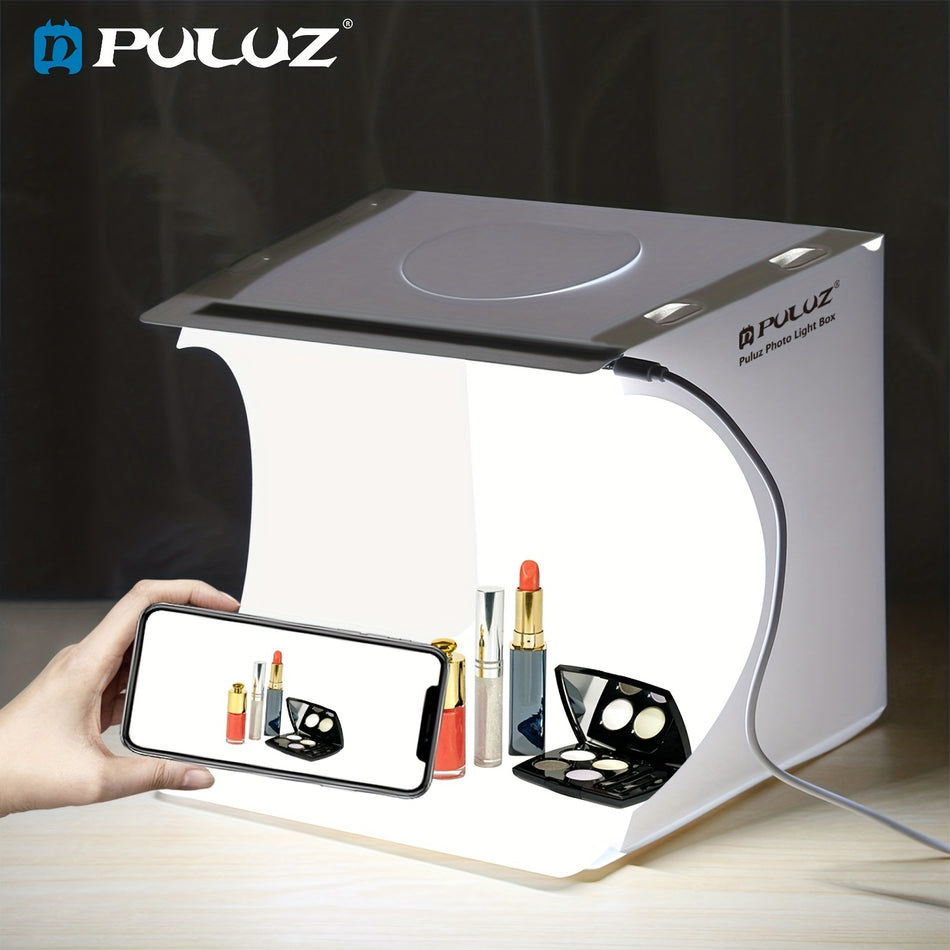 Puluz 20cm Taşınabilir Fotoğraf Stüdyosu Işık Çadır Kiti LED, USB Power & Backdrows - Kıbrıs