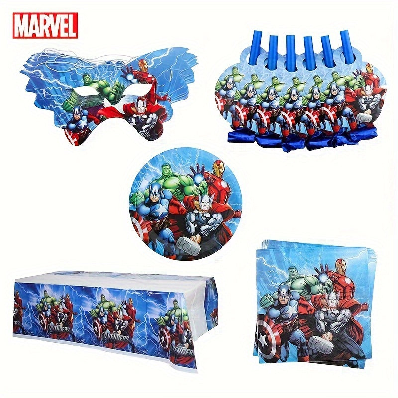 🔵 Avengers Party Set - 47Pc Cartoon-Themed Decor - Perfect For Any Celebration - Cyprus