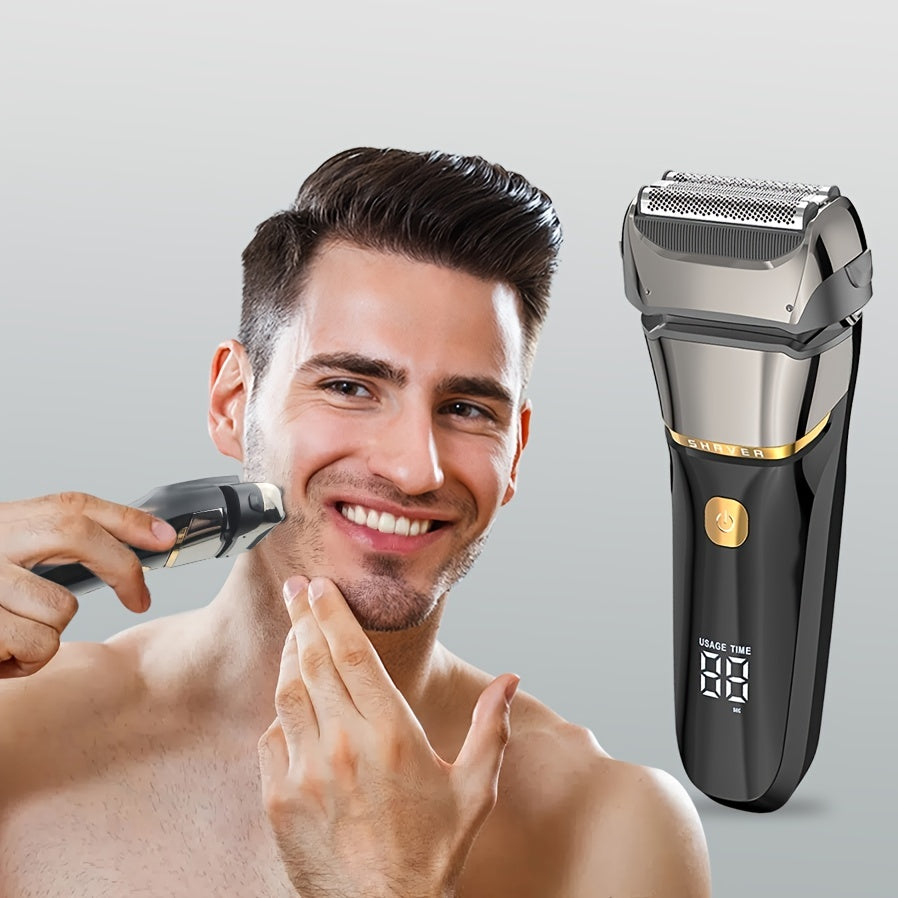 GERTZY Rechargeable Wet/Dry Electric Razor with LED Display - Cyprus