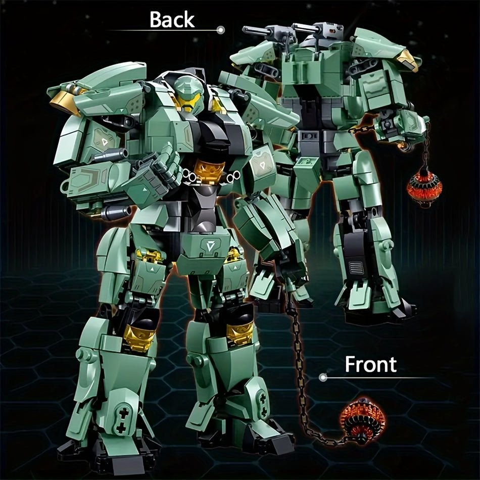 542pcs Green Mecha Robot Building Block Set - Perfect for Collectors & Hobbyists - Cyprus