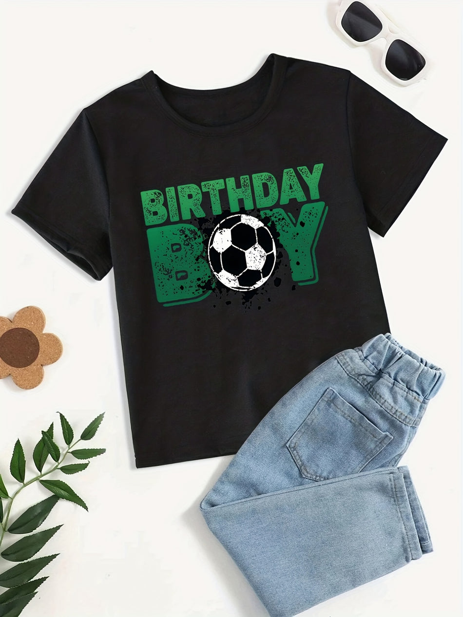 Soccer Birthday Boy Print Boys T-shirt - Cyprus