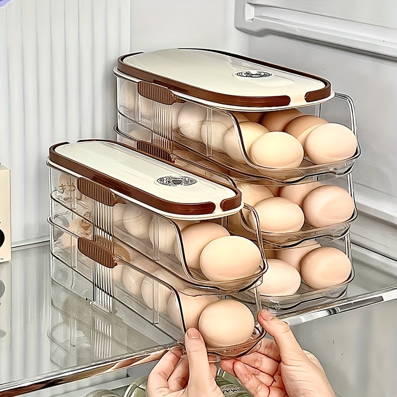 Elegant 3-Tier Clear Egg Storage Box for 12 Eggs