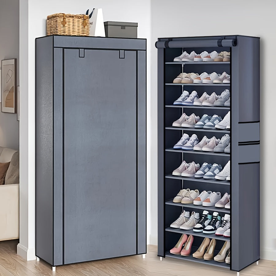 Sturdy Tall Shoe Rack for Bedroom Entrance - Holds 18-22 Pairs - Independent Shoe Storage Cabinet with Dust Cover - Cyprus