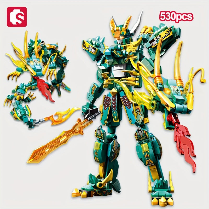 530pcs Steel Mech Building Blocks Set - Transforming Robot Model for Boys 6-8 - Cyprus