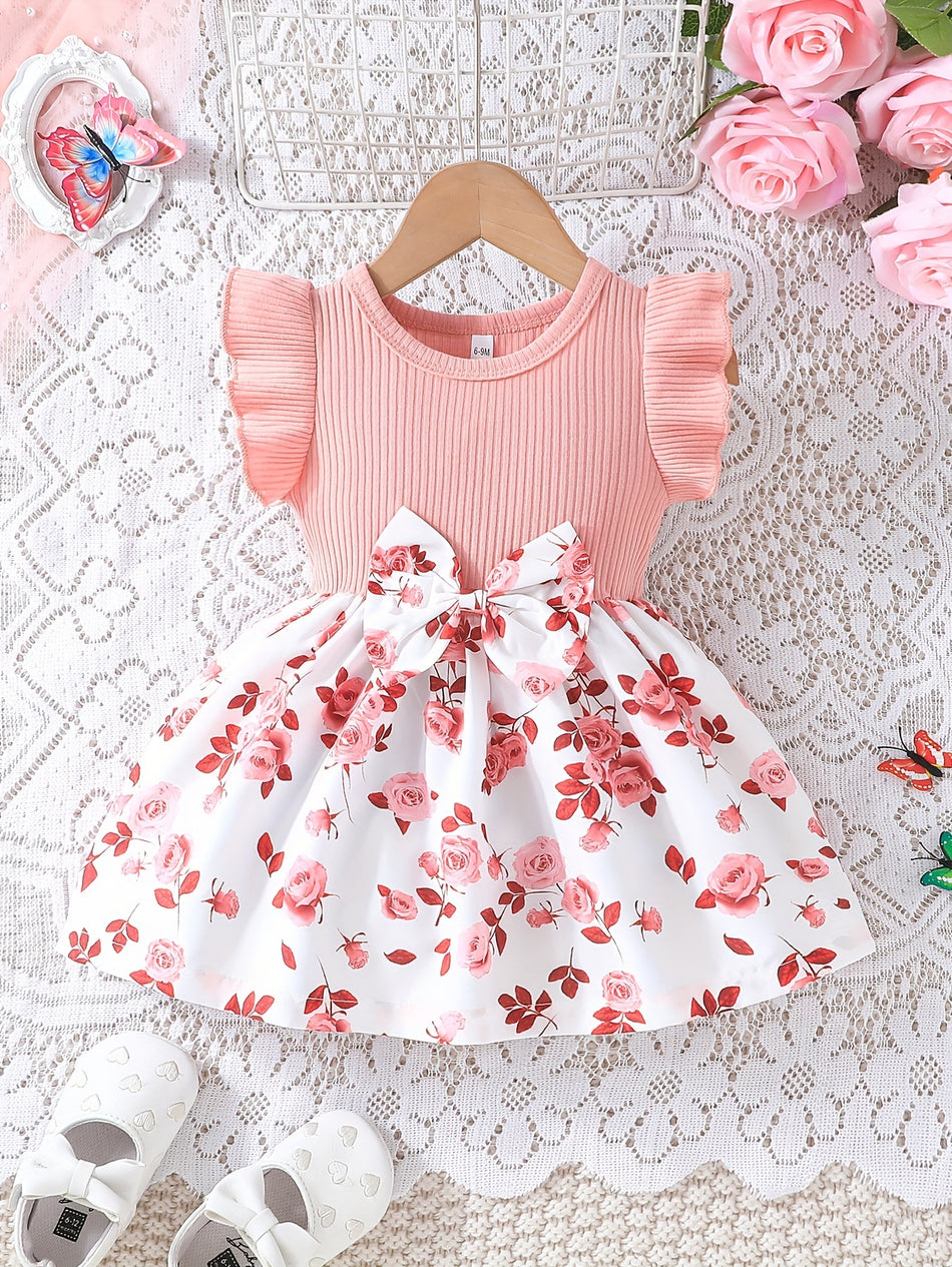 Cute Bowknot Floral Dress for Baby Girls - Cyprus