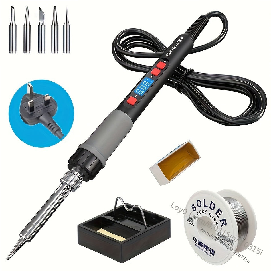 ILIBILIB 90W LCD Digital Soldering Iron Kit with Adjustable Temperature & Accessories