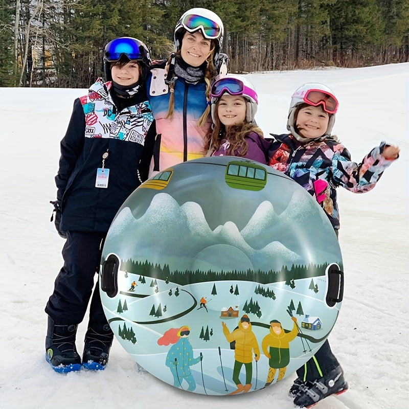 Inflatable PVC Ski Board - Fit, Multi-Color Winter Sports Gear for All Ages