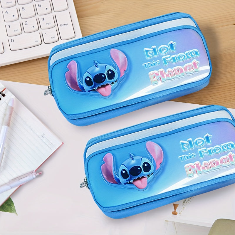 Stitch Cartoon PU Leather Pencil Case - Ιδανικό για σχολικές προμήθειες και μακιγιάζ - Κύπρος