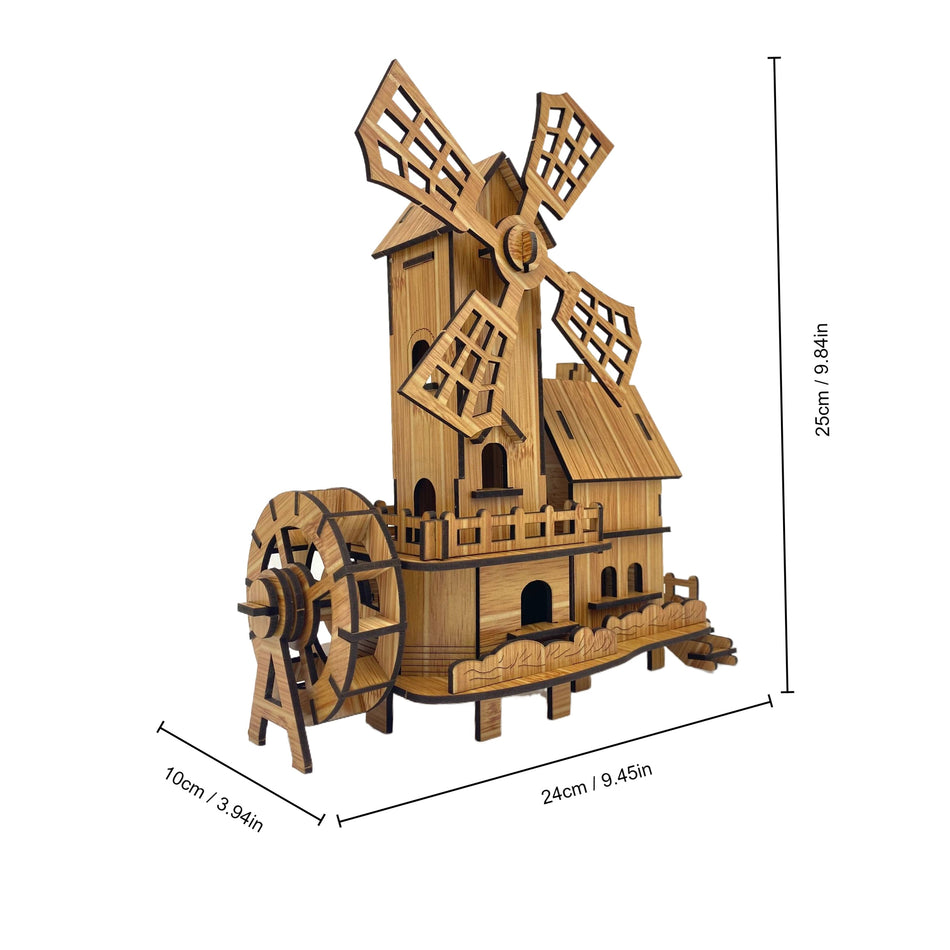 Değirmen Cottage 3D Bulmaca Diy Bina Model Kiti - Eğitim Doğum Günü Hediyesi Kıbrıs