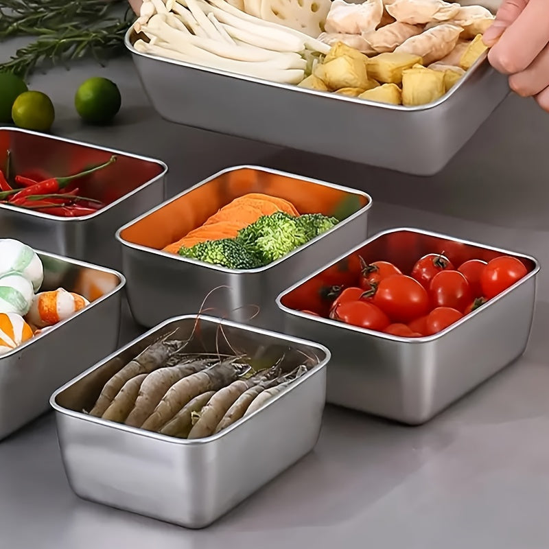 6pcs Leakproof Stainless Steel Food Storage Containers Set - Stackable & Reusable