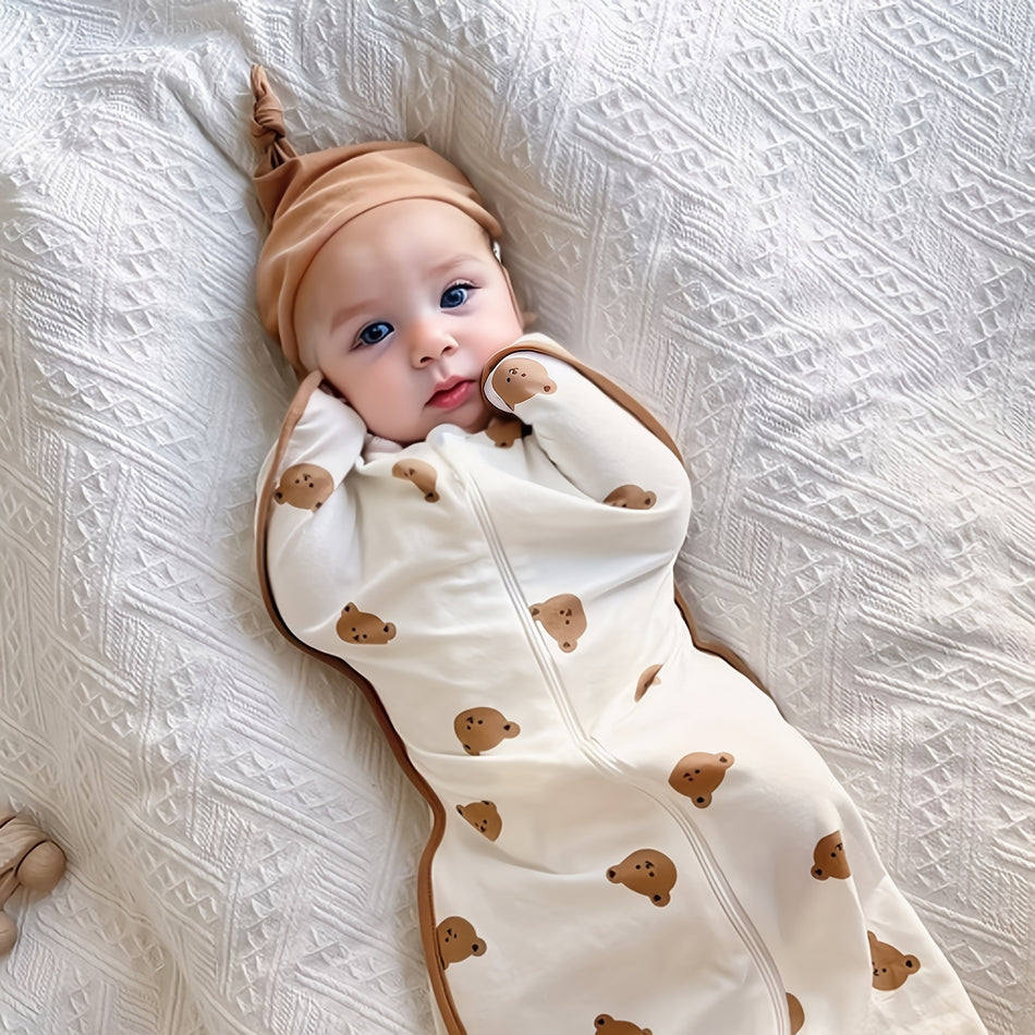 Newborn Baby Anti-shock Sleeping Bag | Baby Pajamas Light Zipper Crawling Suit Anti-kick 🌙