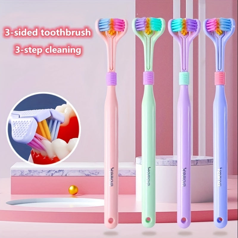 V-Shaped Three-Sided Soft Bristle Toothbrush for Complete Oral Care