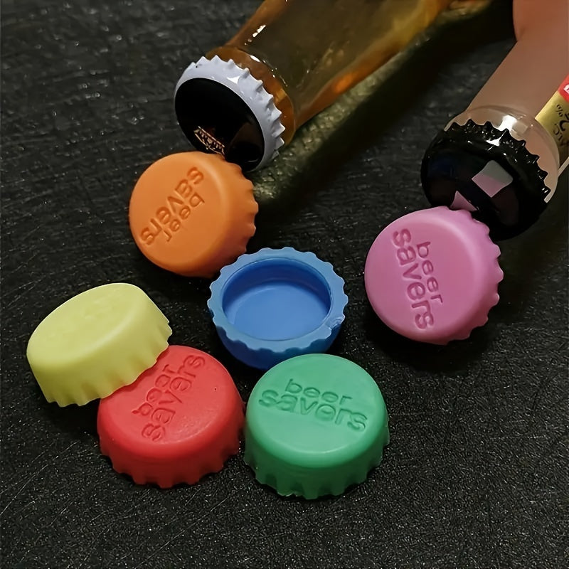 6pcs Silicone Bottle Stoppers For Beer, Cocktails & Wine - Durable Kitchen & Dining Accessories - Cyprus