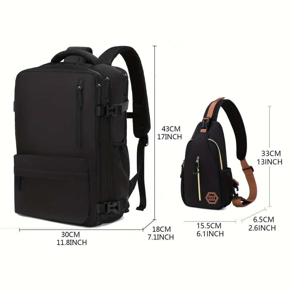 Versatile Travel Backpack and Chest Bag with Shoe Compartment - Cyprus