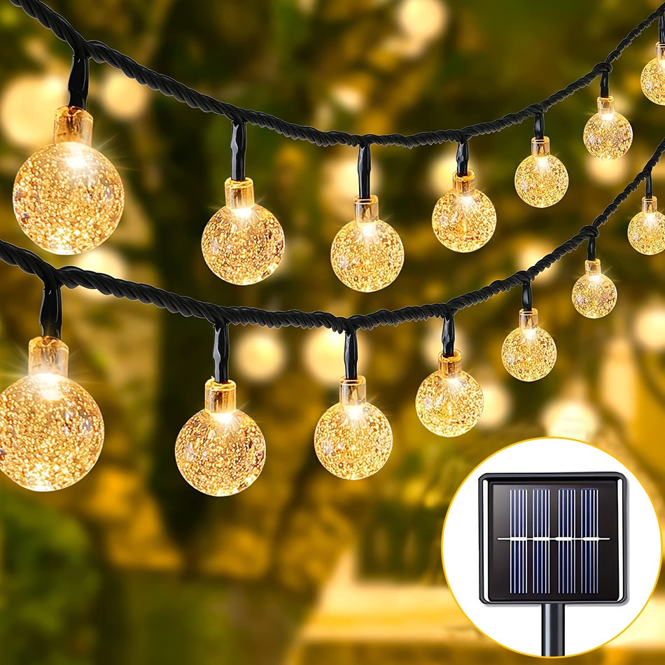 Solar Crystal Ball String Lights - Create a Magical Ambiance with 8 Lighting Modes - Cyprus