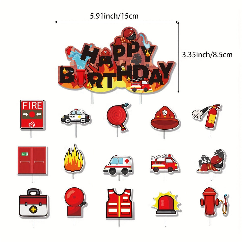 🔵 Fireman Themed Party Supplies Set - Birthday Decor Essentials - Cyprus