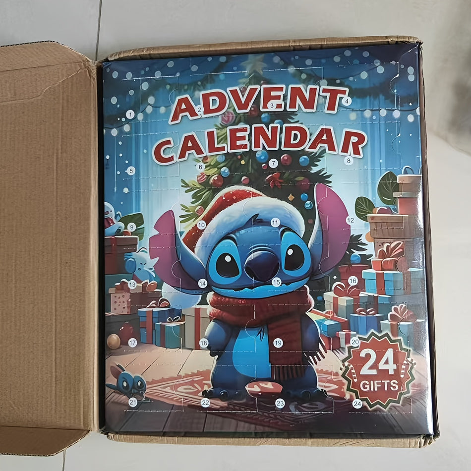 Calendrier de l'Avent Stitch - ensemble de jeu de collection en PVC 24 pièces pour les 14 ans et plus