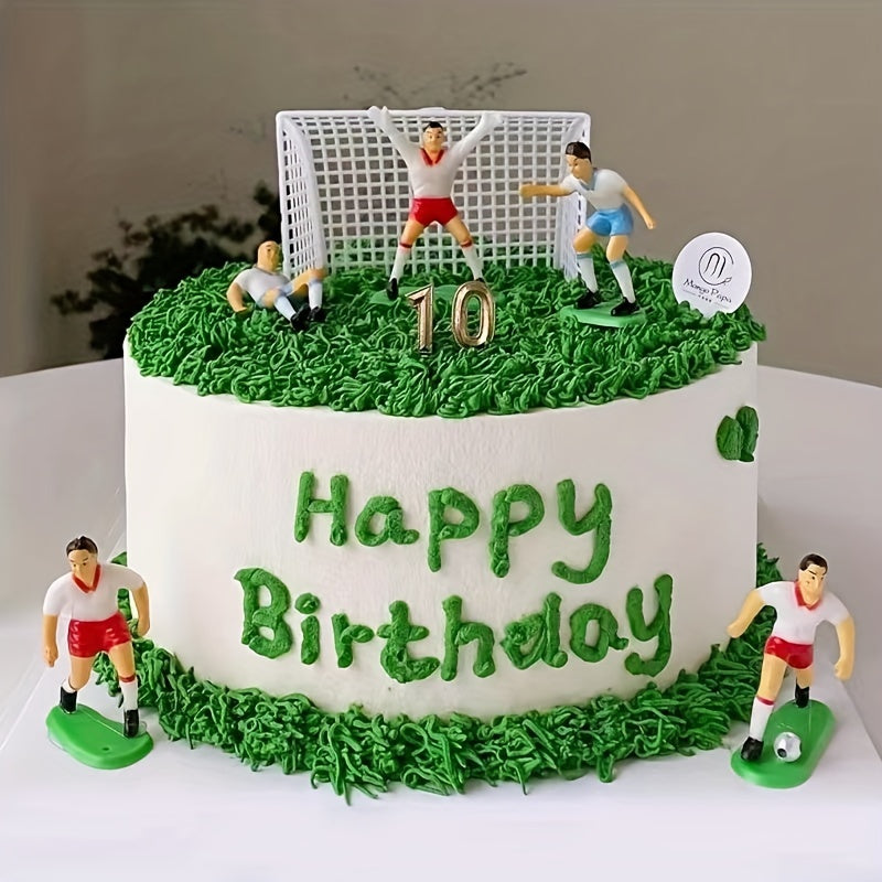 Football Cake Decoration Soccer Field Players Doll Cupcake Topper - Cyprus