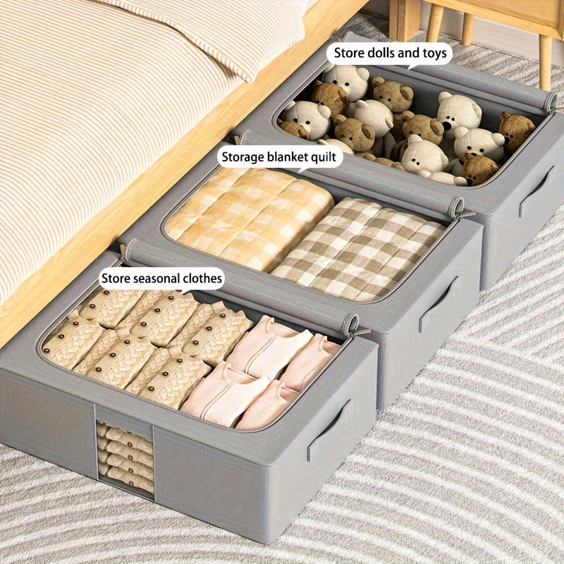 Minimalist Grey Fabric Underbed Storage Organizer - Cyprus