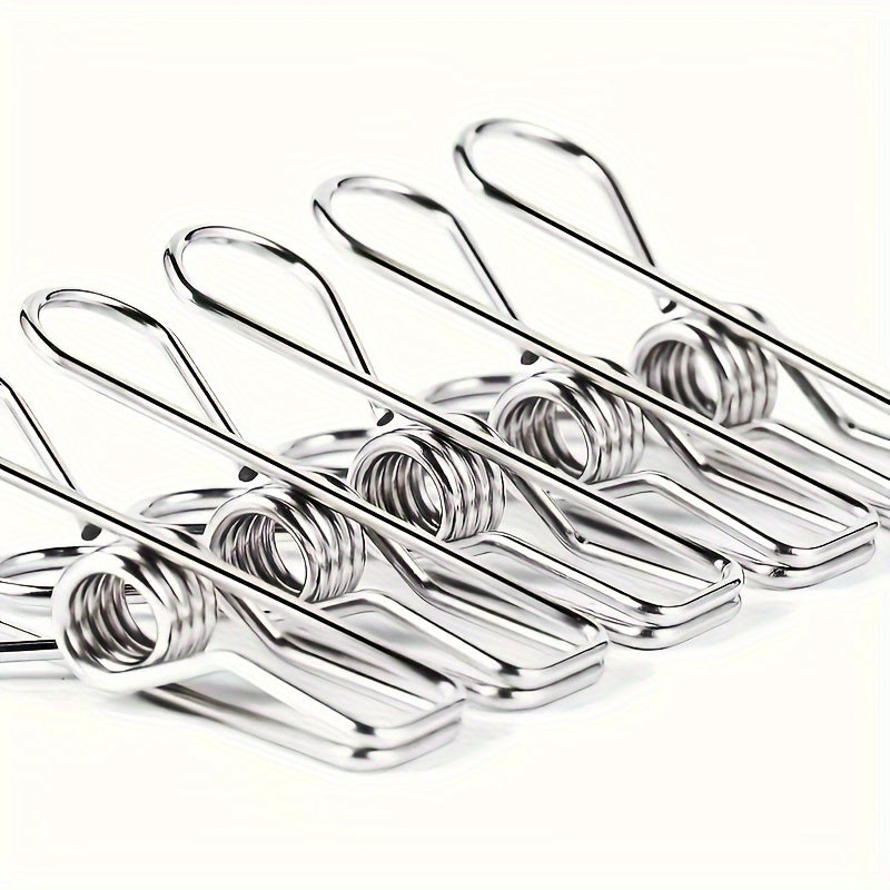 20-Piece Stainless Steel Clothes Pegs - Multi-Purpose Utility Clips for Home and Travel - Cyprus