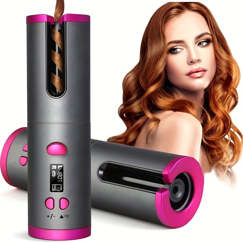 Cordless Automatic Hair Curler - Portable Rotating Wand for Effortless Curls - Cyprus