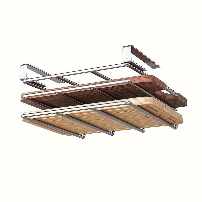 Stainless Steel Double Layer Cutting Board and Lid Storage Rack