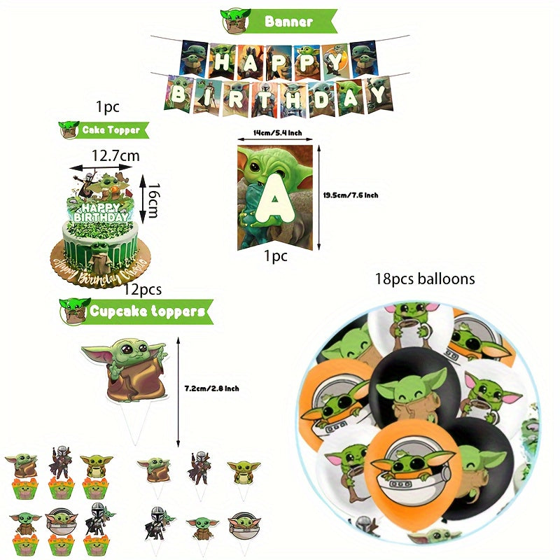 32-Piece Baby Yoda Birthday Party Decoration Set - Cyprus