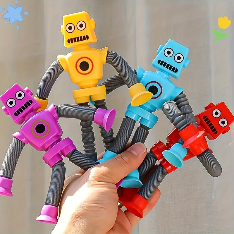 Transforming Suction Cup Robot Toy for Creative STEM Play in Various Colours