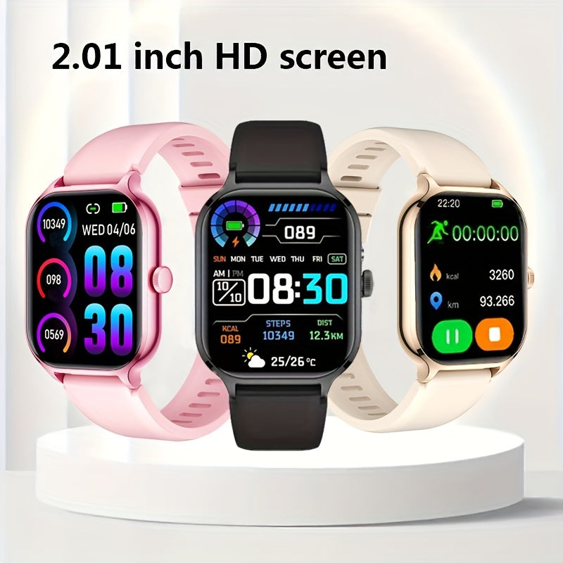 2.01-inch Large Screen Smart Watch - Wireless Calling & Multiple Sports Modes - iPhone/Android Compatible - Cyprus