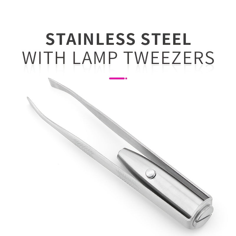 LED Light Tweezer for Precise Hair Removal - Illuminate Dark Areas with Stainless Steel (Cyprus)