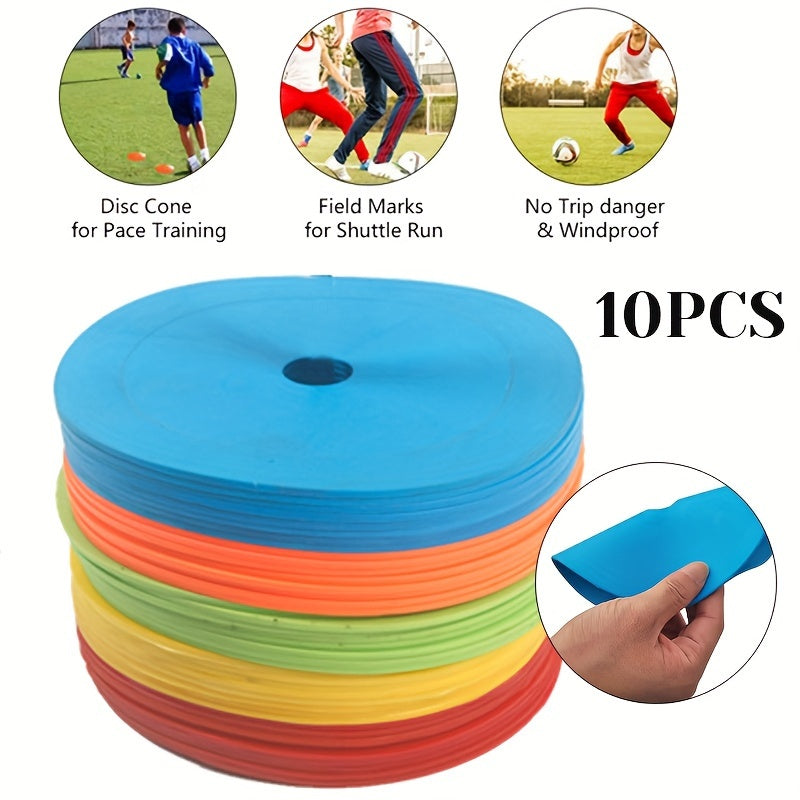 10pcs Agility Flat Cones for Football and Tennis Training - Cyprus