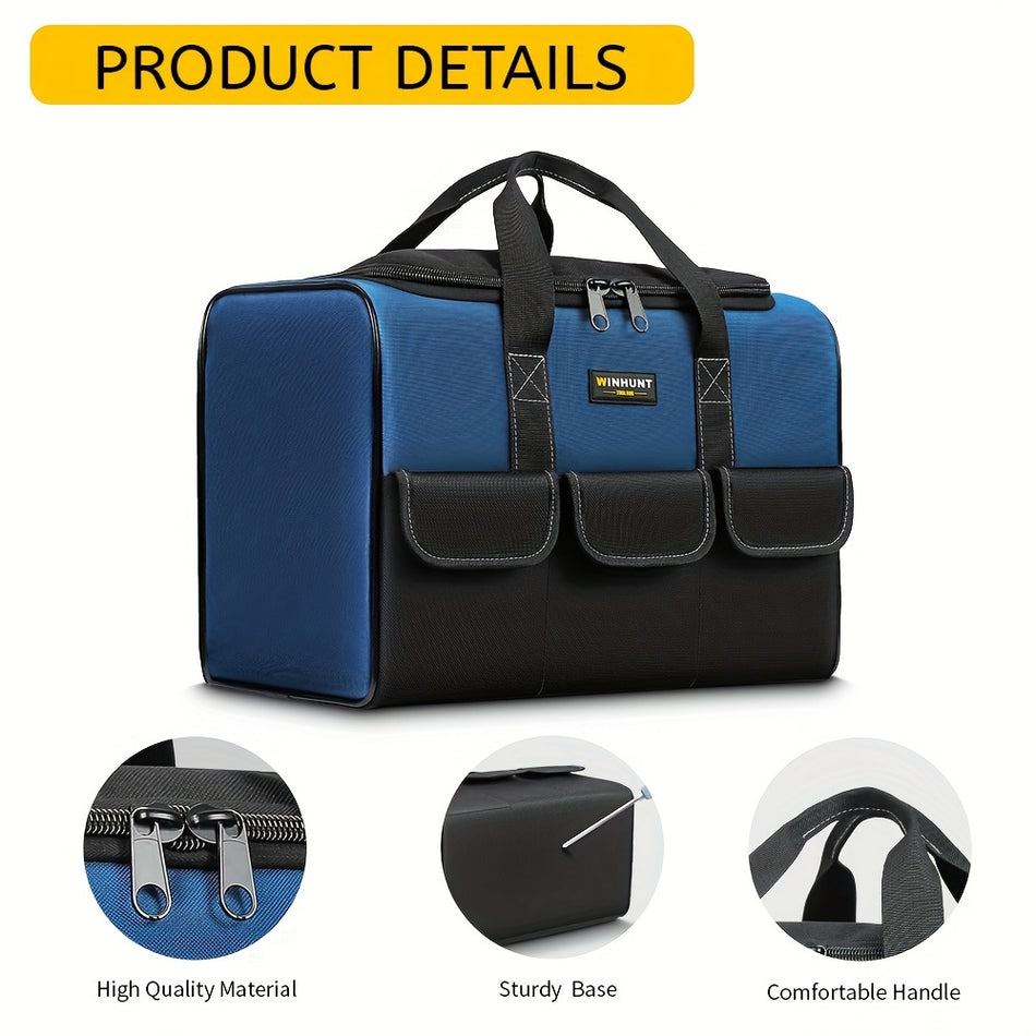 Men's Durable Polyester Wide Mouth Tool Bag with Inside Pockets