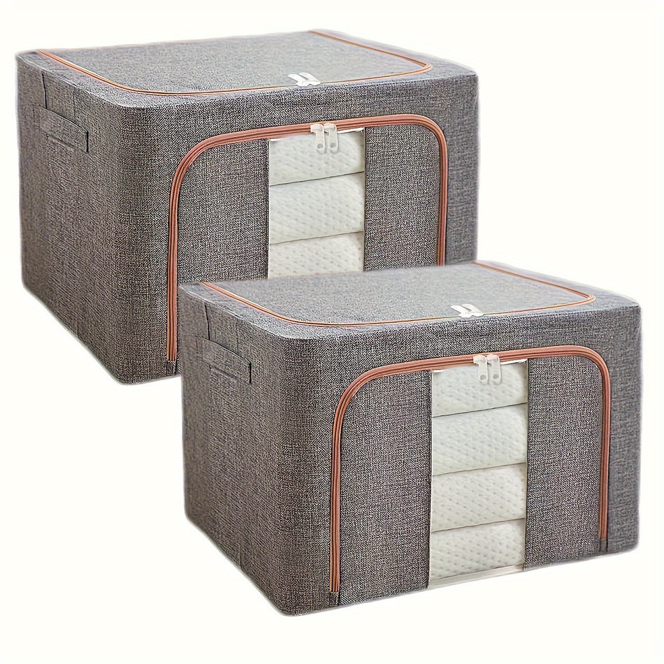 Foldable Waterproof Linen Storage Boxes with Steel Frame - Cyprus